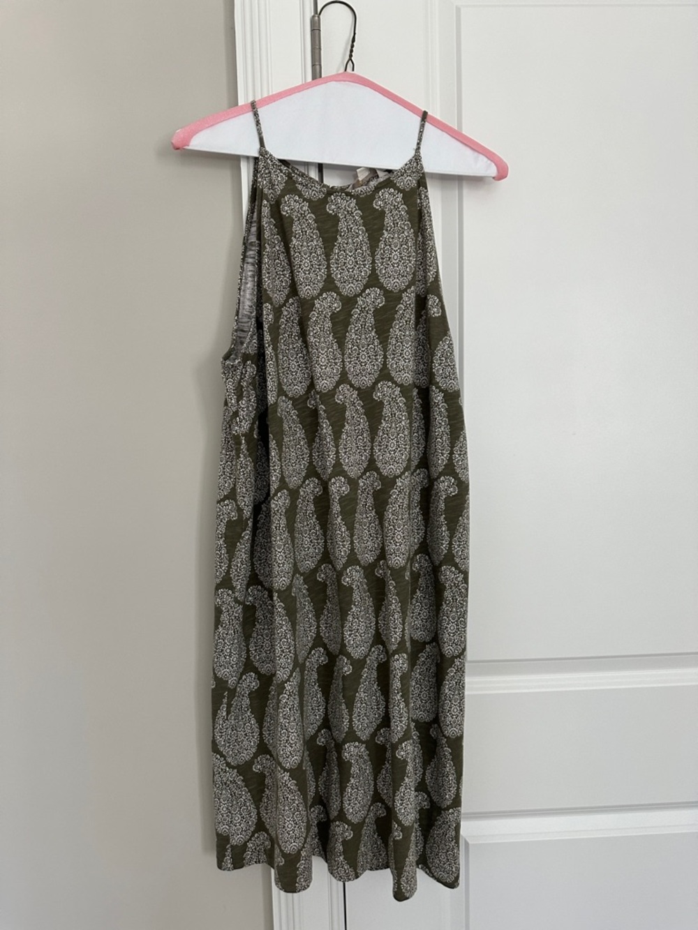 Women’s Olive Green Paisley Print Sundress